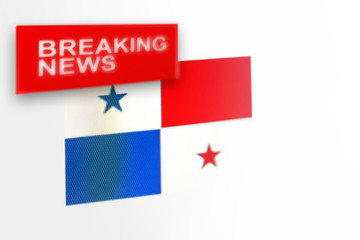 Breaking news, Panama country's flag and the inscription news