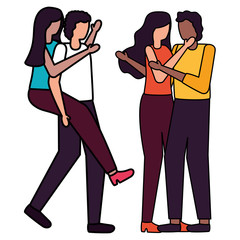 couple romantic love flat design