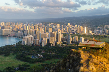 Hawaii beach, Dimond Head, Sunset, Urban, Waikiki