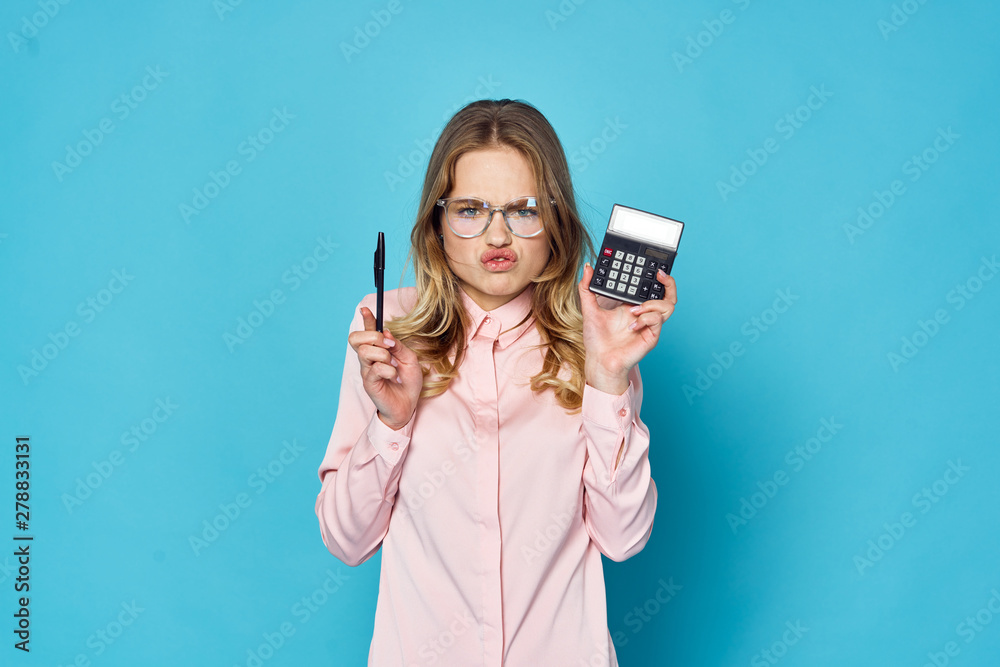 Wall mural girl with mobile phone