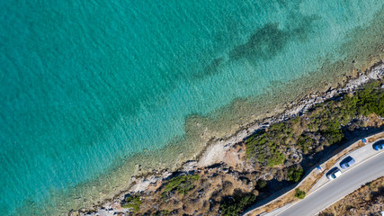 Beautiful Coastline in Crete, Greece shot with a drone
