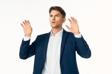 happy businessman with thumbs up