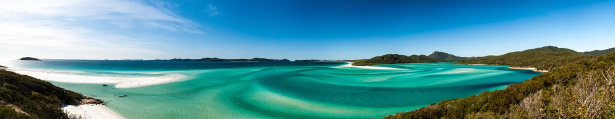 Peel and stick wall murals Whitehaven Beach, Whitsundays Island, Australia Hill Inlet from lookout at Tongue Point on Whitsunday Island