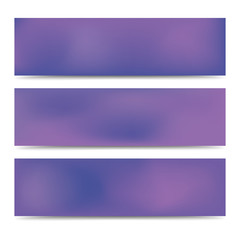 Smooth abstract blurred gradient banners set