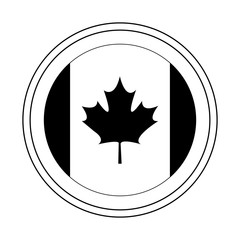 flag of canada in shape circle