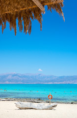 Exotic Chryssi island at the south of Crete, with the amazing Golden Beach, Greece