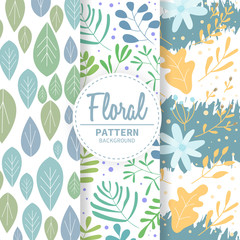 Summer floral seamless pattern, flat design for use as background, wrapping paper or wallpaper