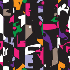 Modern and artistic seamless pattern design with colorful abstract shapes