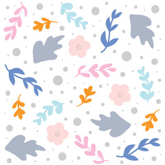 Summer floral seamless pattern, flat design for use as background, wrapping paper or wallpaper