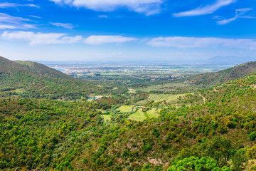 Scenic mountain landscape view in Pyrenees, near of Cadaques, Catalonia, Spain near of Barcelona, famous tourist destination in Costa Brava with Salvador Dali landmark