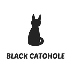 Elegant hand-drawn black cat illustration 