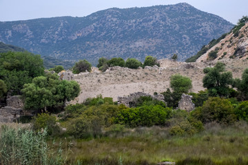 Ancient ruins of antique buildings