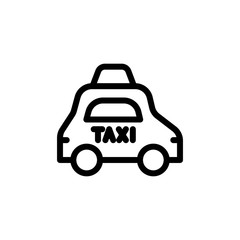 flat line taxi icon symbol sign, logo template, vector, eps 10