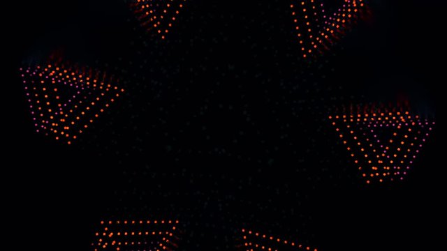 Animated 1980s neon lights animated in triangular shapes