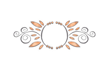 Hand drawn floral vignette