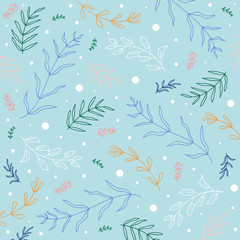 Summer spring floral seamless pattern, flat design for use as background, wrapping paper or wallpaper