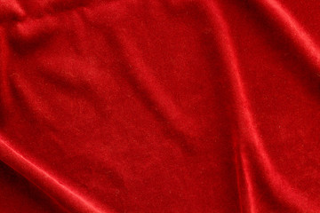 Red fabric texture background top view mock up