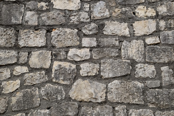 Masonry walls of limestone blocks