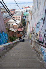 Landscapes, streets and places of the city of Valparaiso, Chile.