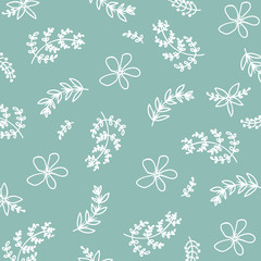 Summer spring floral seamless pattern, flat design for use as background, wrapping paper or wallpaper