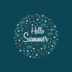 Summer spring floral seamless pattern, flat design for use as background, wrapping paper or wallpaper