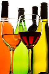 Bottles and Glasses of Wine