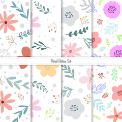 Summer spring floral seamless pattern, flat design for use as background, wrapping paper or wallpaper