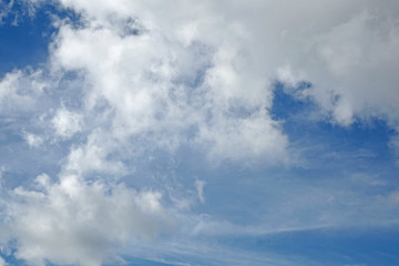 Beautiful blue sky with white clouds in summer