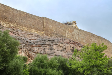 Fototapeta na wymiar Fortress wall of the Acropolis