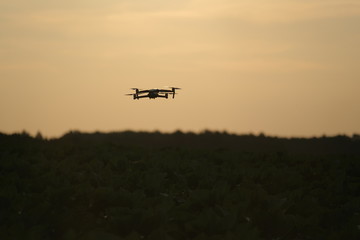 Fototapeta na wymiar silhouette of drone 