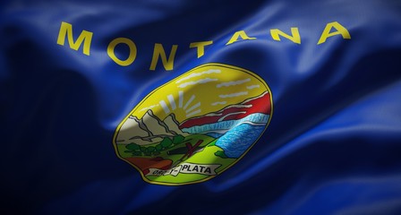 Official flag of the state of Montana. United States of America.