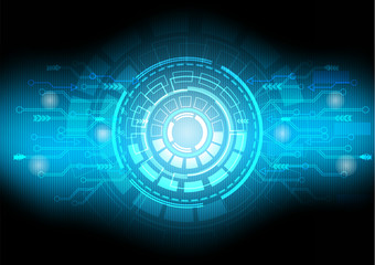 Obraz premium Abstract blue technology background.Vector circle and electricity line with blue electronic cycle.Digital data , circuit board, Scientific background,Digital art and Abstract background concept.