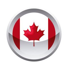 flag of canada in shape circle