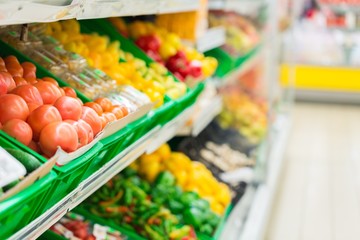 Vegetables Section in the Supermarket