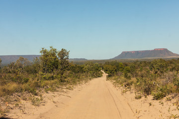 estrada no deserto do jlapão