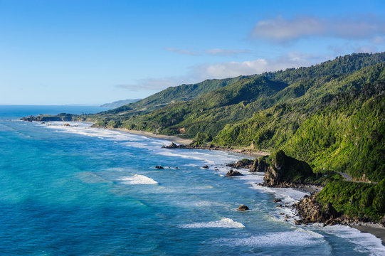 The untouched west coast of the South Island between Greymouth and Westport, New Zealand