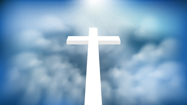 Cross and clouds on the brightest day in the sky.