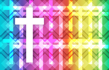 Obraz premium Christian cross in colorful styles for Easter festival