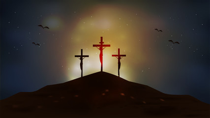 Christian Cross religious design for Easter celebration. Vector illustration.