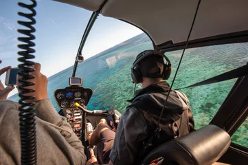 Foto op Plexiglas Uitzicht vanaf helikopter landing op Hook Reef, Great Barrier Reef, Whitsunday Islands. © Andrew Atkinson