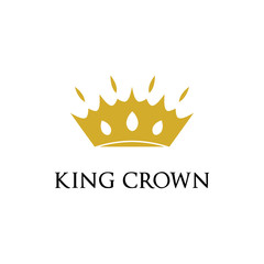 gold crown logo design vector