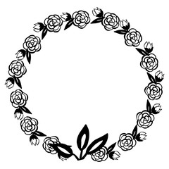 Flower frames arranged on a shape of the wreath beautiful. Vector