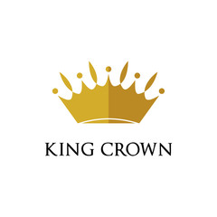 gold crown logo design vector