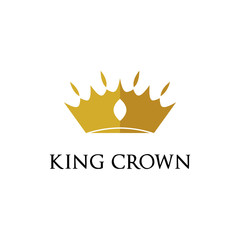 gold crown logo design vector