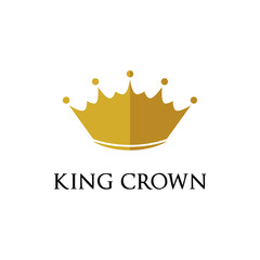gold crown logo design vector