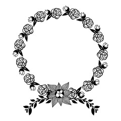 Poster for pattern ornamental decorative flower frame. Vector