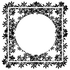 Design style for flower frame, place for text. Vector