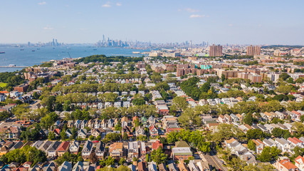 Aerial Drone Brooklyn New York Verrazano Bridge 