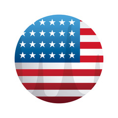 Fototapeta premium united state of american flag in circle shape