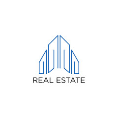 Real Estate Logo, Building, or Home, Design Vector With Line, linear, style, or mono line.
